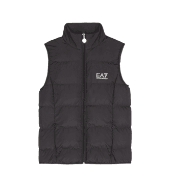 EA7 para menina. 8NFQ08_FNF8Z Colete preto brilhante (16Años= 168cm), Casual, Poliéster, moda infantil