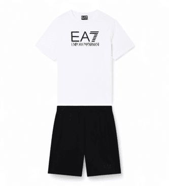 EA7 para menino. 7B000302_AF10375 Conjunto Visibility Boy Branco (16Años= 176cm), Casual, Esportivo, Algodão, Sportswear, Multisport, moda i