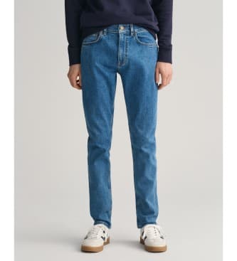 Gant para menino. 910095 Calças de ganga de corte justo azuis (11Años= 146cm), Azul, Casual, Algodão, Denim, moda infantil