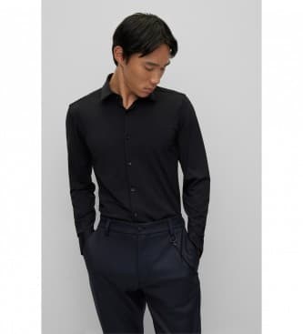 HUGO para homem. 50481195 Camisa Kenno preta (41), Preto, Casual, Poliamida, Manga comprida