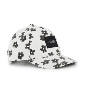 Marc Jacobs para menina. W60839 Boné com estampado floral preto, branco (56), Casual, Algodão, moda infantil