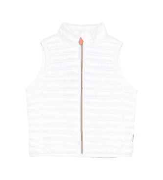 Save The Duck unisex para criança. J85310G-IRIS22 Colete Ava branco (116cm), Casual, Polister Reciclado, Sustentável, moda infantil