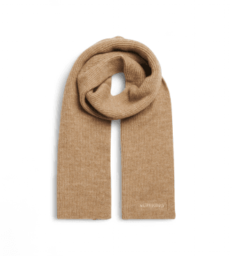 Superdry unisex. Y9310080A Cachecol macio castanho (OSFA), Marrom, Casual, Algodão