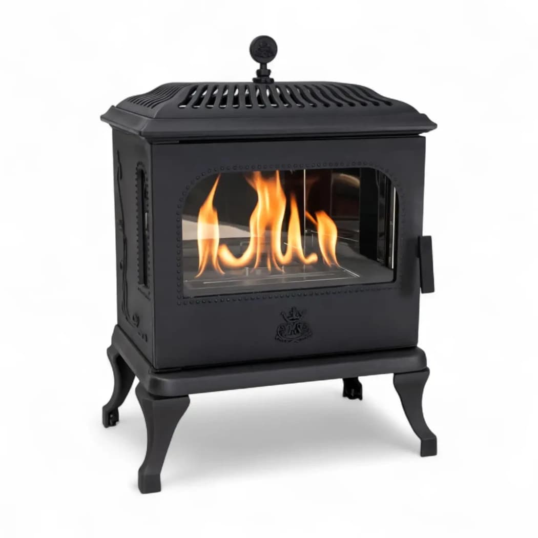 Lareira de bioetanol Victoria 85 em ferro fundido - Westbo of Sweden - Até 6 horas de queima por recarga e 2,3 kW de potência térmica.