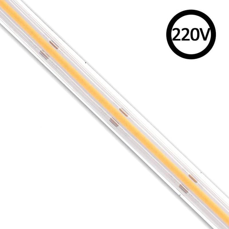 Fita led 220v cob 240 leds/m 10w/m triac regulável corte de 10 cm 1 metro branco quente. Loja Online LEDBOX. Fitas Led e Neon > Fitas Led 220V AC