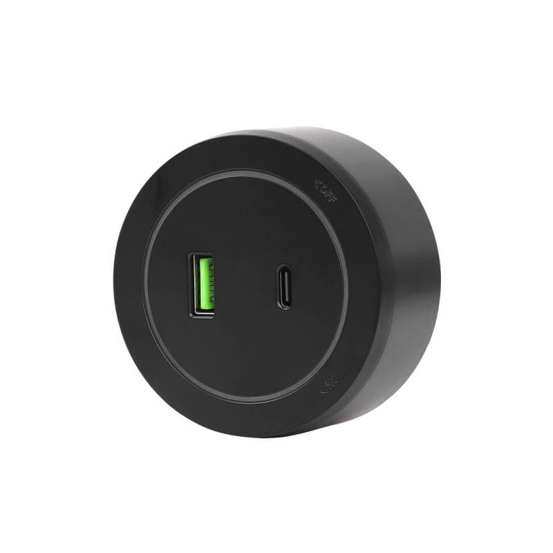 Carregador usb a+b 2.1a para carril koob preto. Loja Online LEDBOX. Sistemas de controle > Mecanismos KOOB