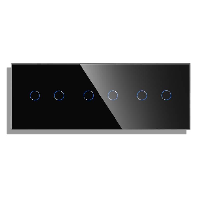 Frontal vidro preto koob 6 botões 3 módulos. Loja Online LEDBOX. Sistemas de controle > Mecanismos KOOB