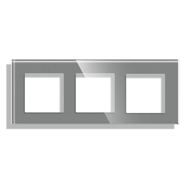 Frente socket de cristal cinza koob 3 módulos. Loja Online LEDBOX. Sistemas de controle > Mecanismos KOOB