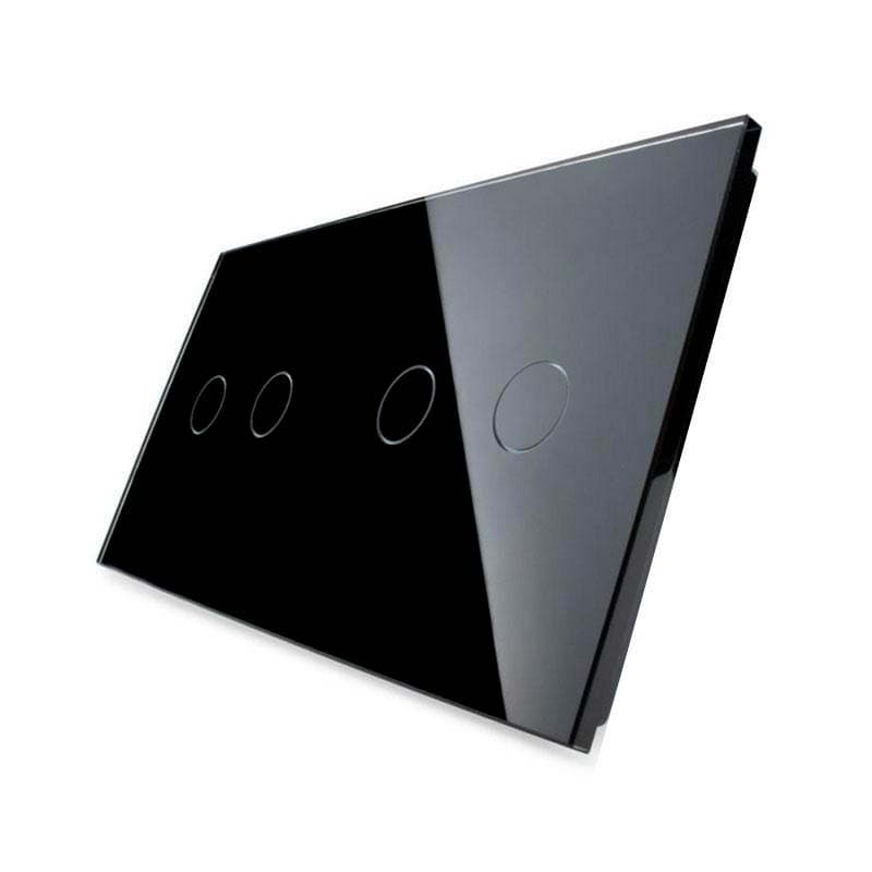 Frontal 2x vidro preto 4 botões livolo. Loja Online LEDBOX. Sistemas de controle > Mecanismos LIVOLO