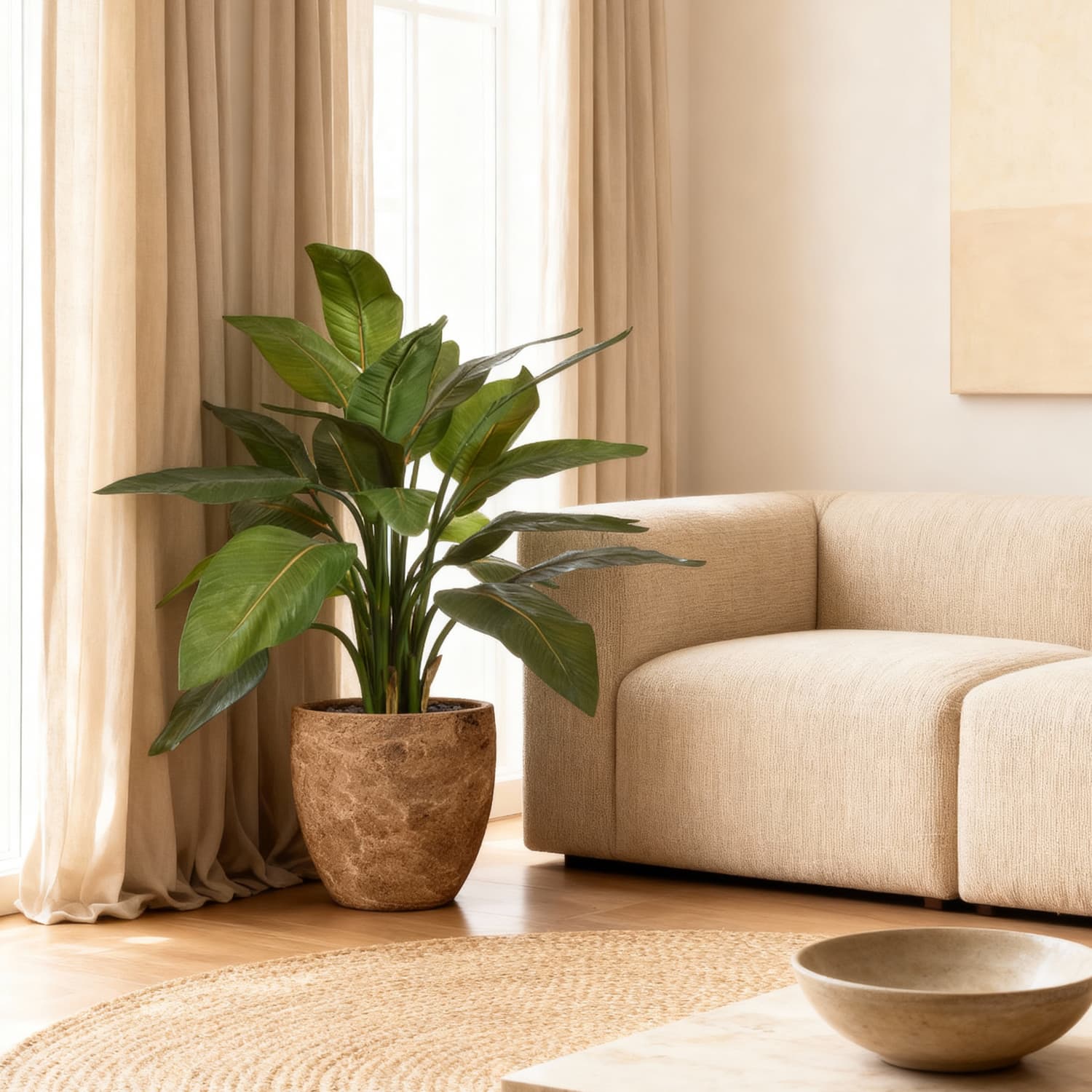 Planta artificial Strelitzia 95cm - verde