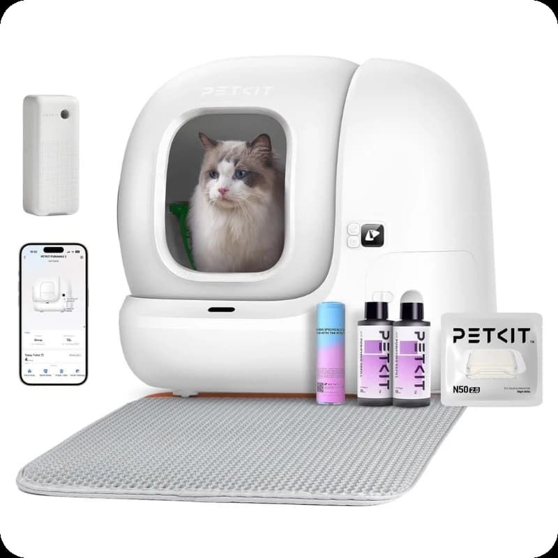 Caixa de areia automática PETKIT Pura Max 2 Premium Kit - Com tecnologia xSecure e inclui kit de eliminação de odores - APP Control