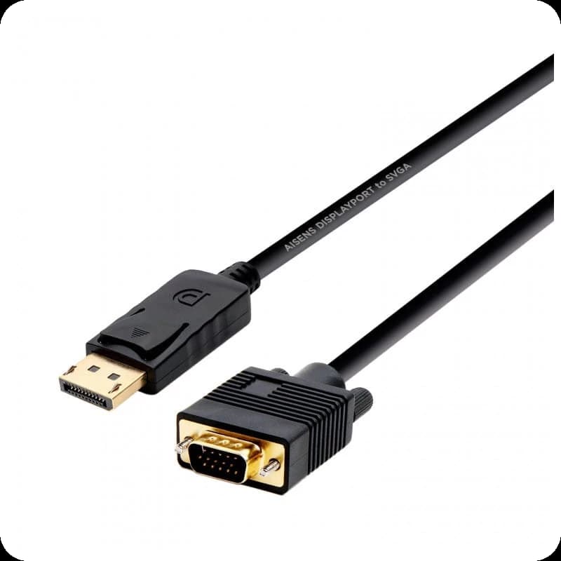 AISENS A125-0365 DisplayPort VGA D-SUB 2 metros Preto - Cabo