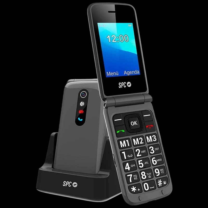 SPC Stella 2 2,4", Botões Grandes, Botão SOS, Base de Carregamento, Preto