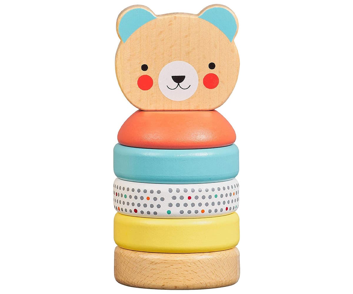 Urso de madeira empilhável