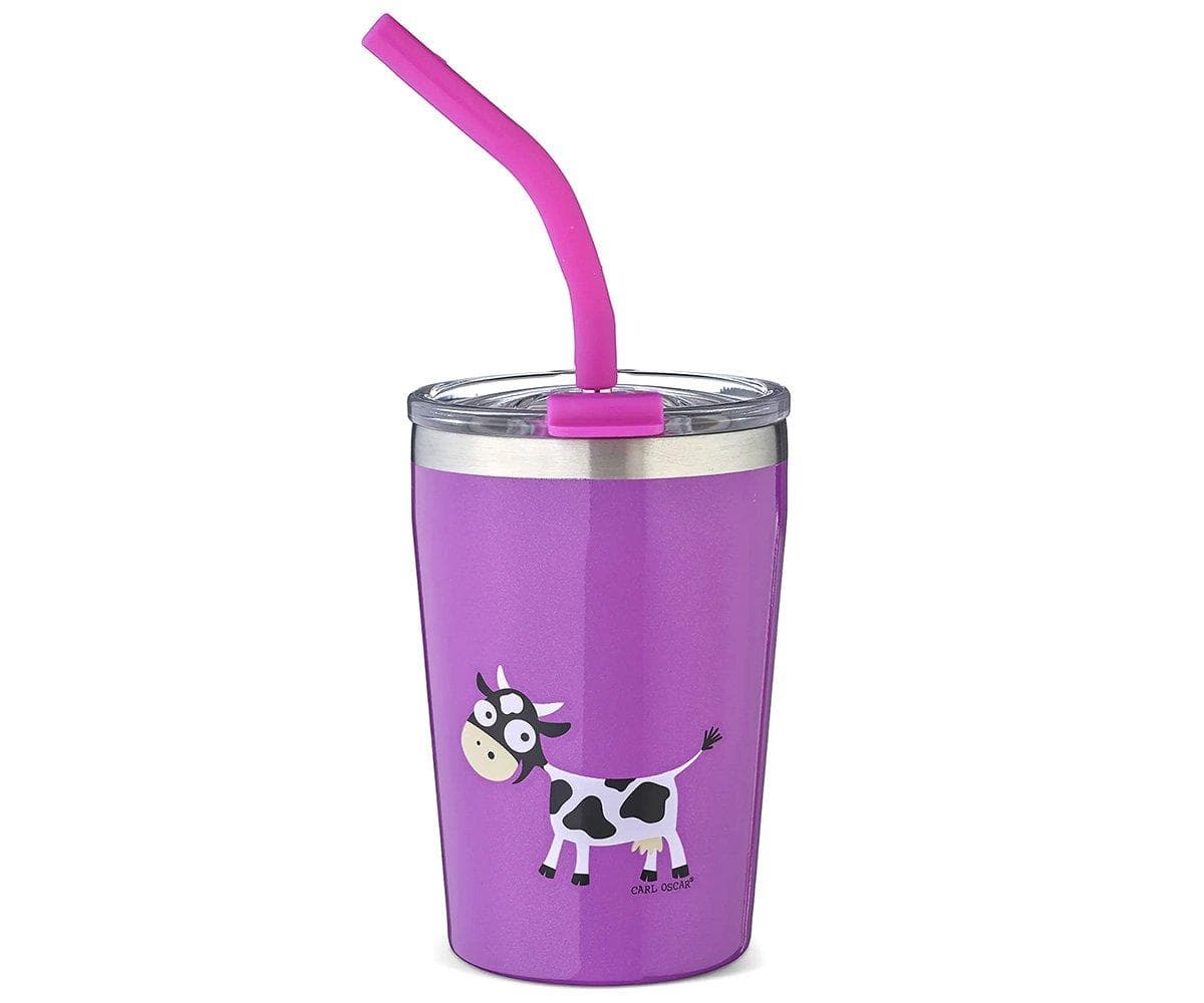 Copo Hermético com Palhinha TEMP Tumbler Vaca Purple