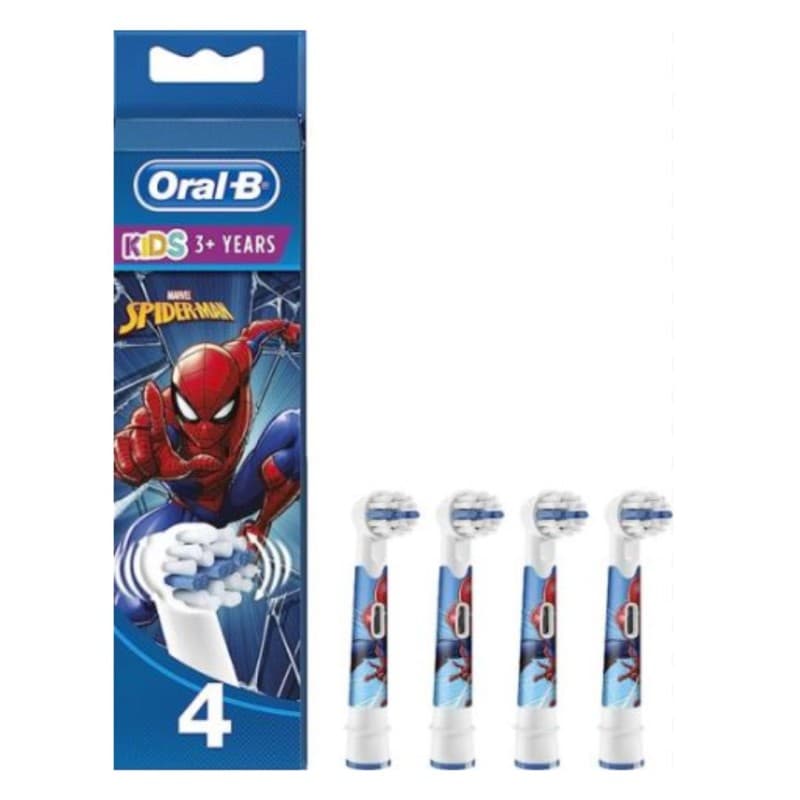 Oral-B Power Refill Testine di Ricambio Spiderman Bambini 3 anni 4 Pezzi