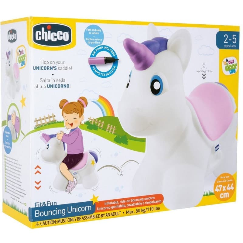 Chicco Gioco Unicorno Gonfiabile per Sviluppo Motorio Bambini 1 Pezzo
