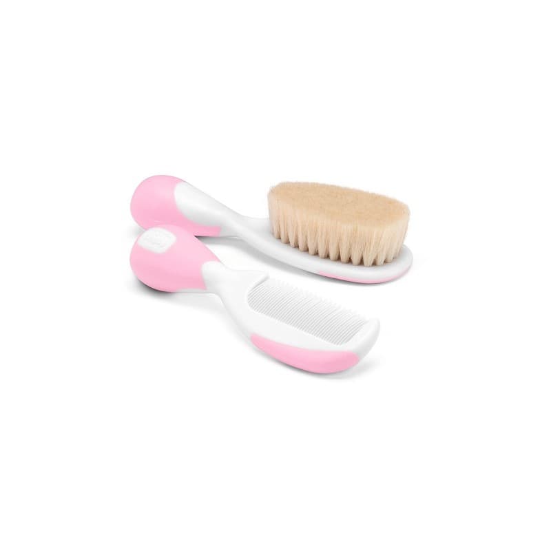 Chicco Spazzola + Pettine Rosa per Bambini 2 Pezzi
