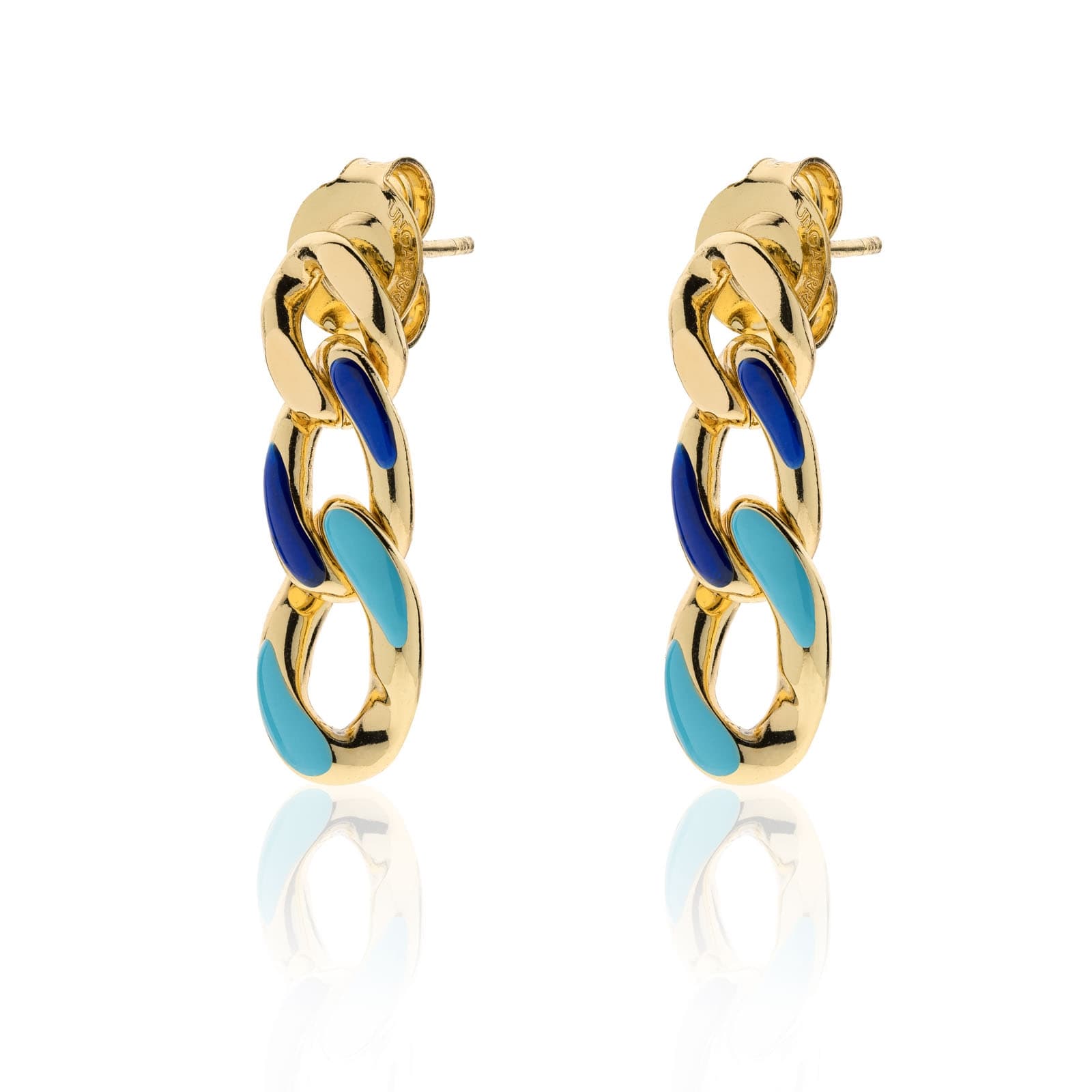Orecchini Gourmette Smalto Blu