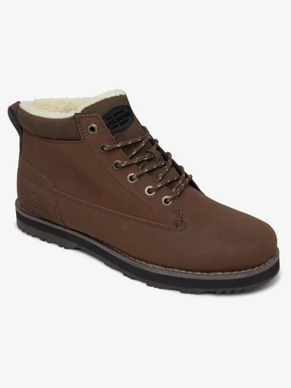 Mission V - Men Brown Leather Lace-up Winter Boots