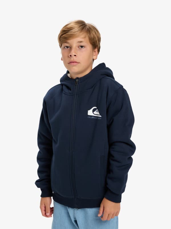 Fleece Sherpa - Casaco com capuz com fecho completo Azul rapazes 8-16