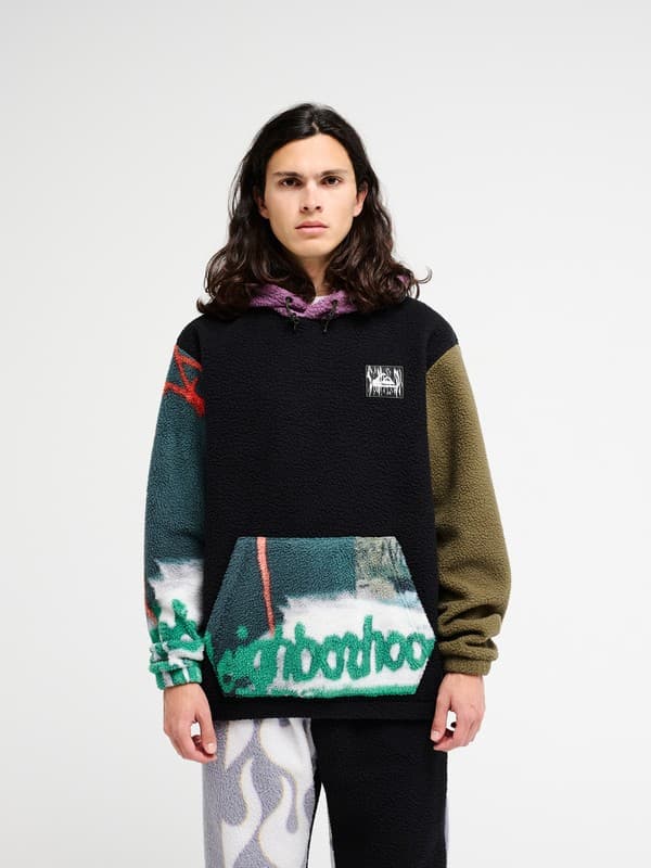 Peter Sutherland Clean Coast - Velo de sherpa com capuz Preto Homem