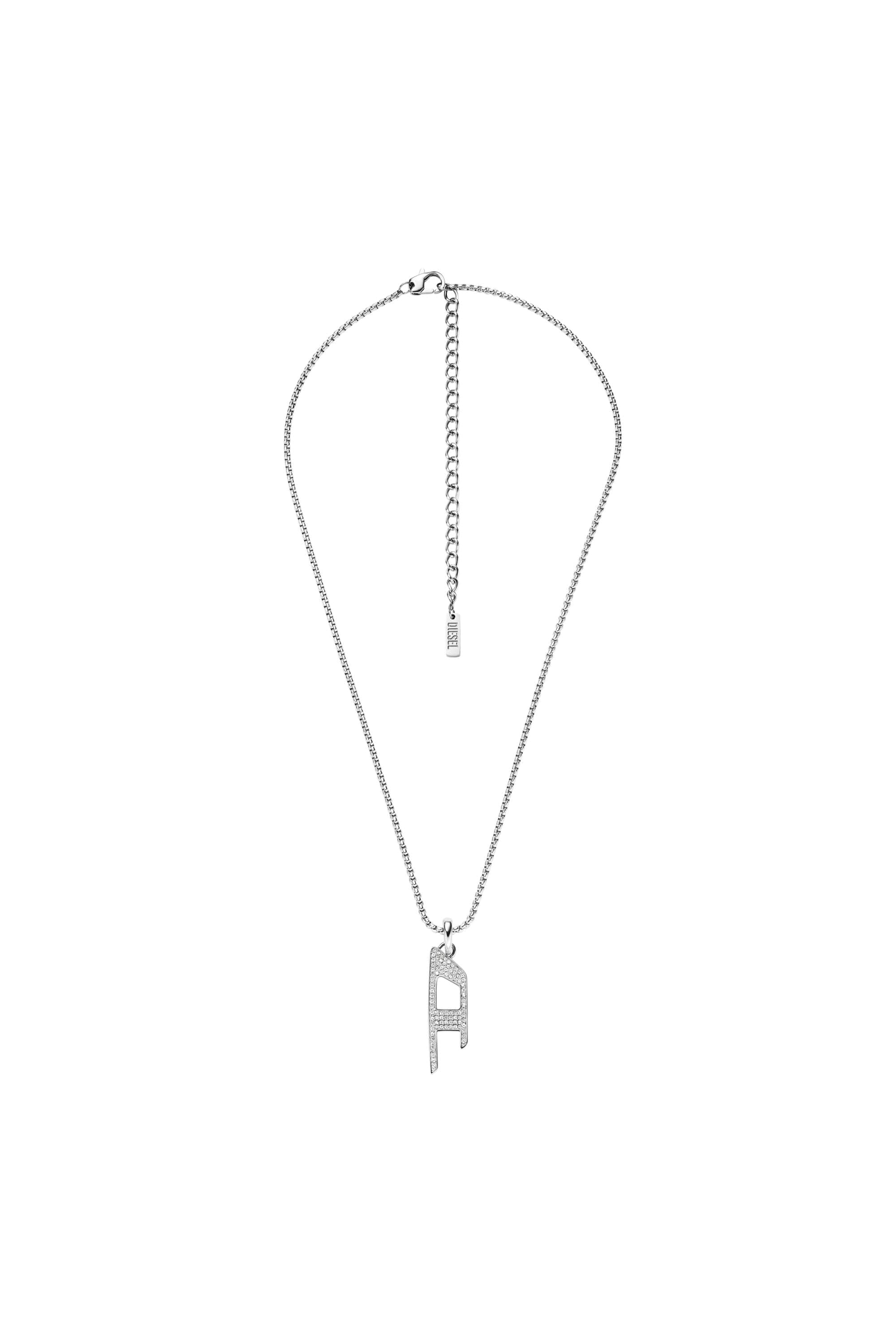 Diesel - Stainless steel glitz pendant necklace - Necklaces - Unisex - Silver