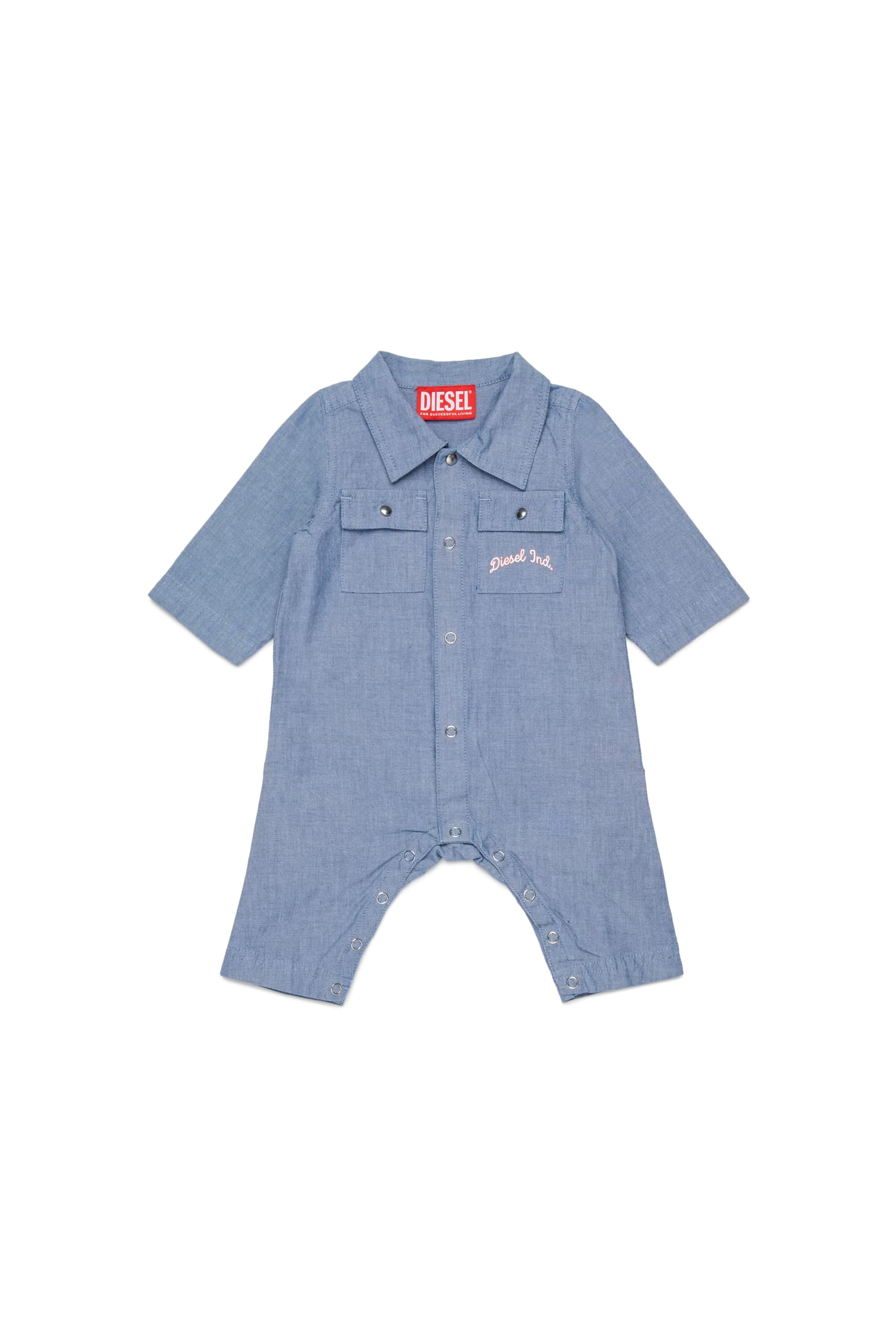 Diesel - Cotton jumpsuit with embroidered pockets - Jumpsuits - Unisex - Blue