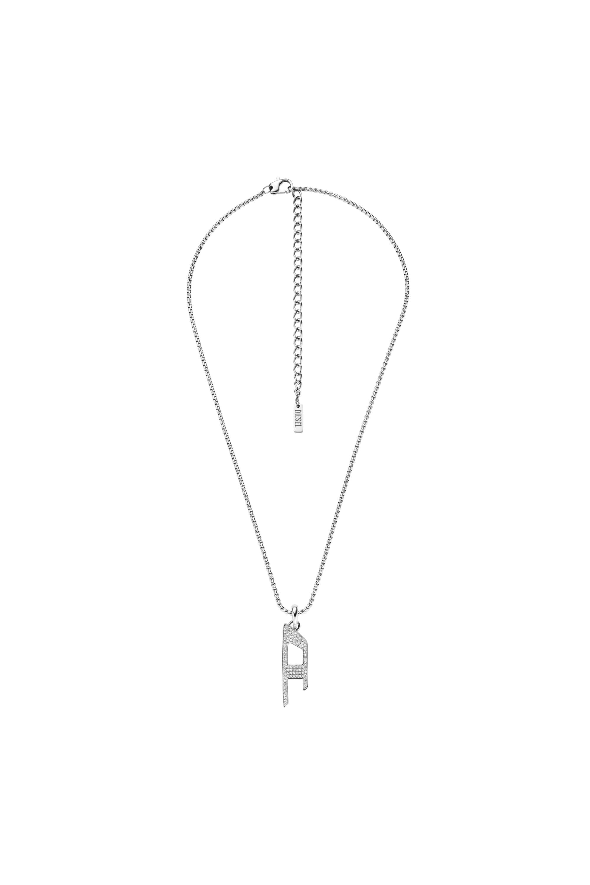 Diesel - Stainless steel glitz pendant necklace - Necklaces - Unisex - Silver