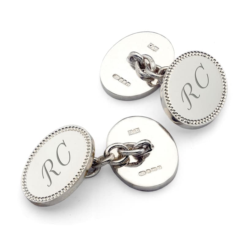 Aspinal of London Classic Hobnail Sterling Silver Cufflinks