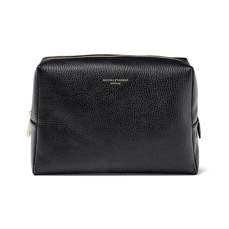 Aspinal of London Toiletry Bag in Black Pebble