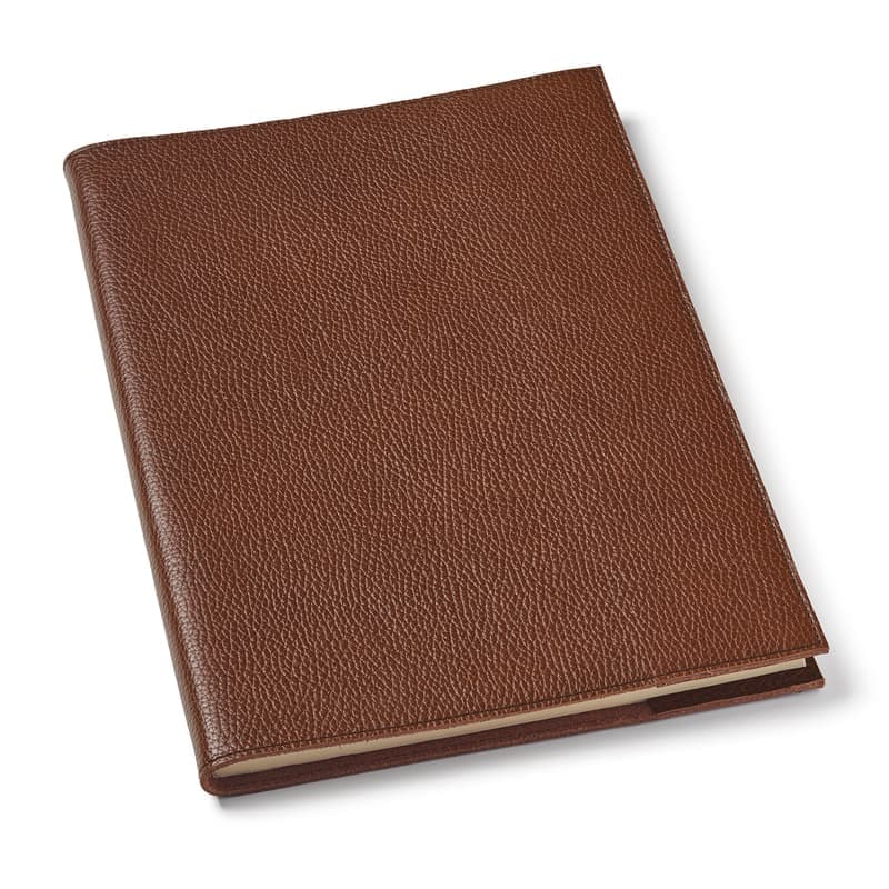 Aspinal of London A4 Refillable Leather Journal in Tobacco Pebble