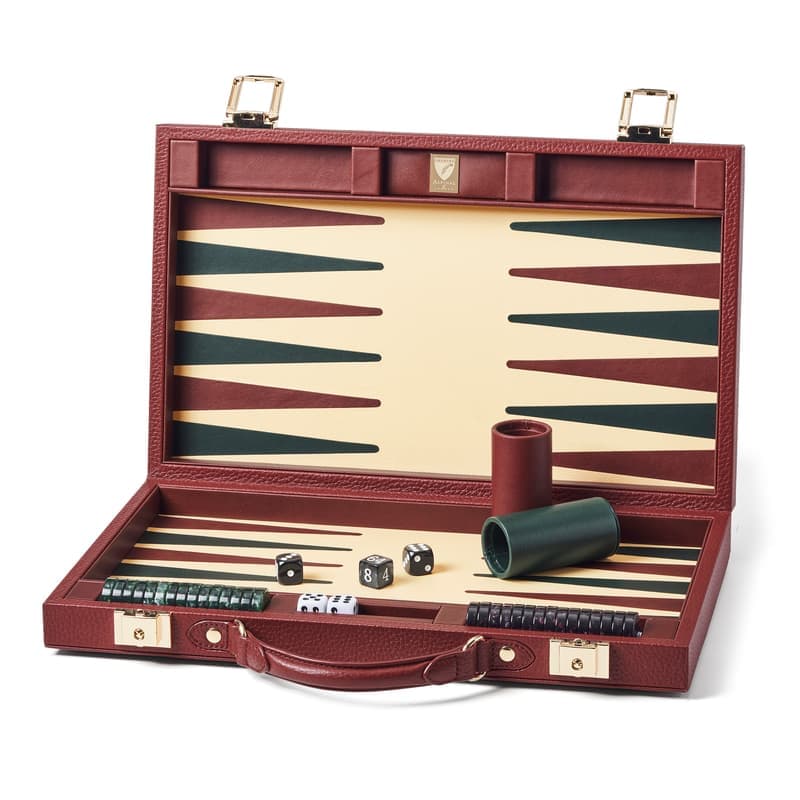 Aspinal of London 15-inch Backgammon Set in Merlot Pebble