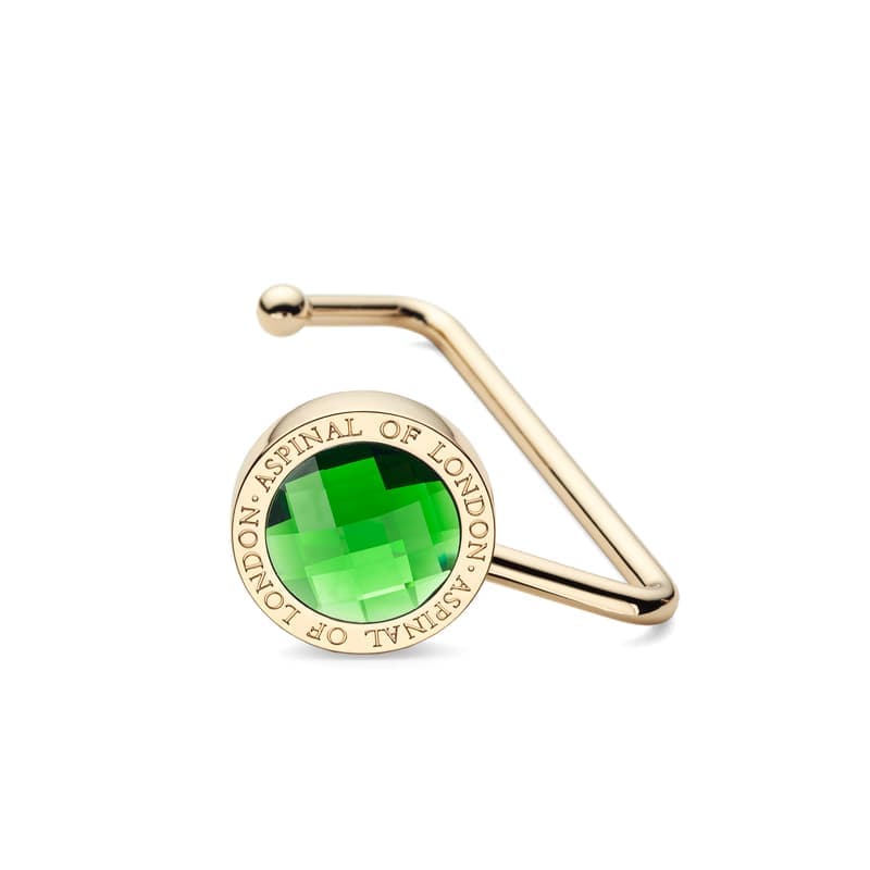 Aspinal of London Handbag Hook in Verdant Green Crystal