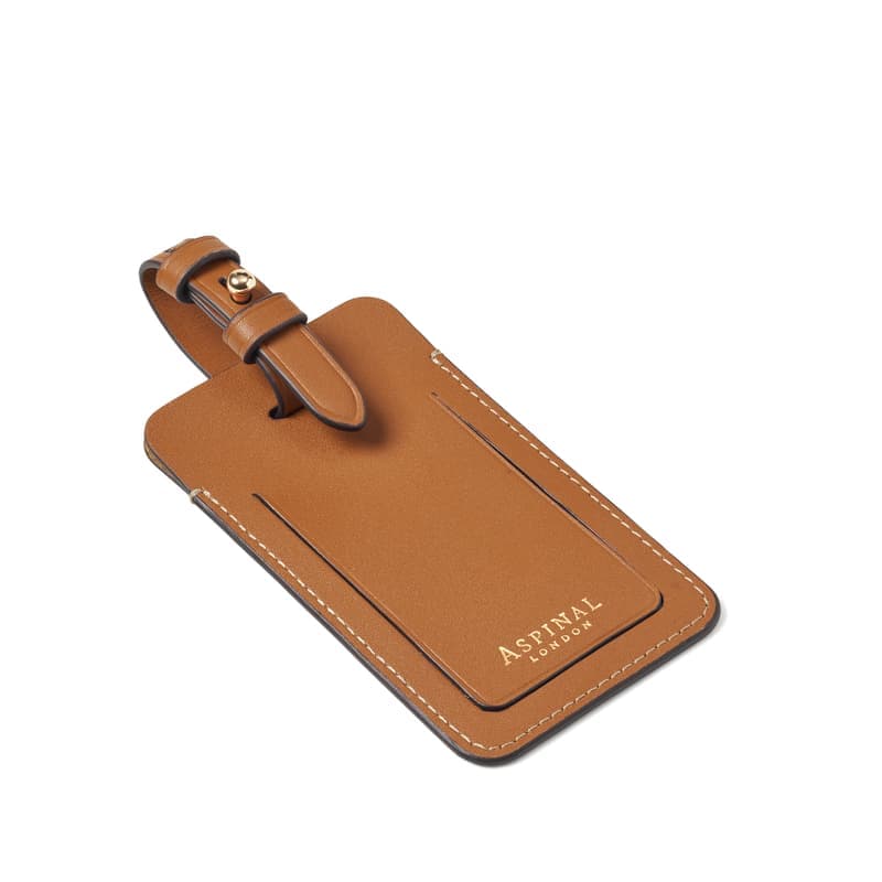 Aspinal of London Luggage Tag in Smooth Tan