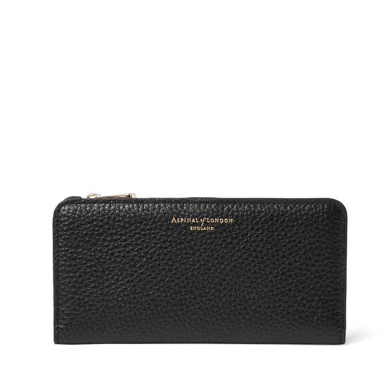 Aspinal of London Mayfair® Large Credit Card Wallet in Black Pebble