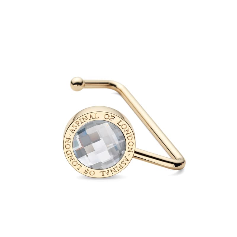 Aspinal of London Handbag Hook in Silver Crystal