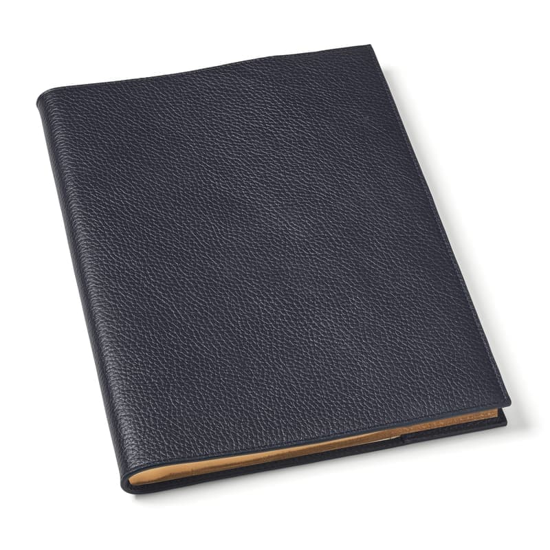 Aspinal of London A4 Refillable Luxury Journal in Navy Pebble