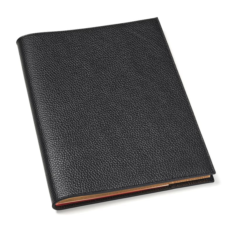 Aspinal of London A4 Refillable Luxury Journal in Black Pebble