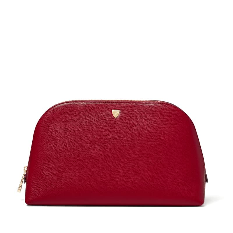 Aspinal of London Classic Toiletry Bag in Cherry Red Soft Saffiano