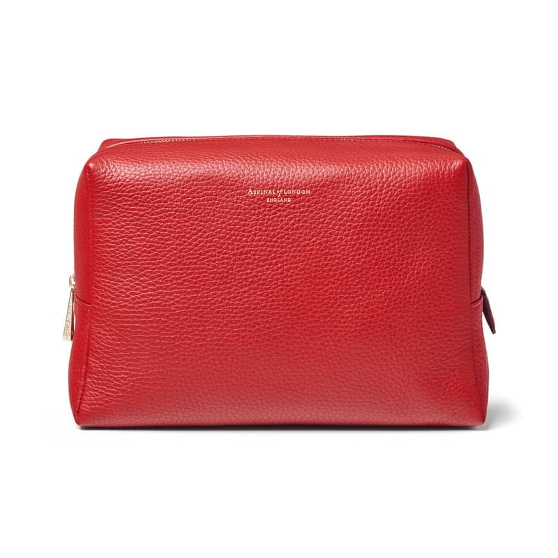 Aspinal of London Toiletry Bag in Cardinal Red Pebble