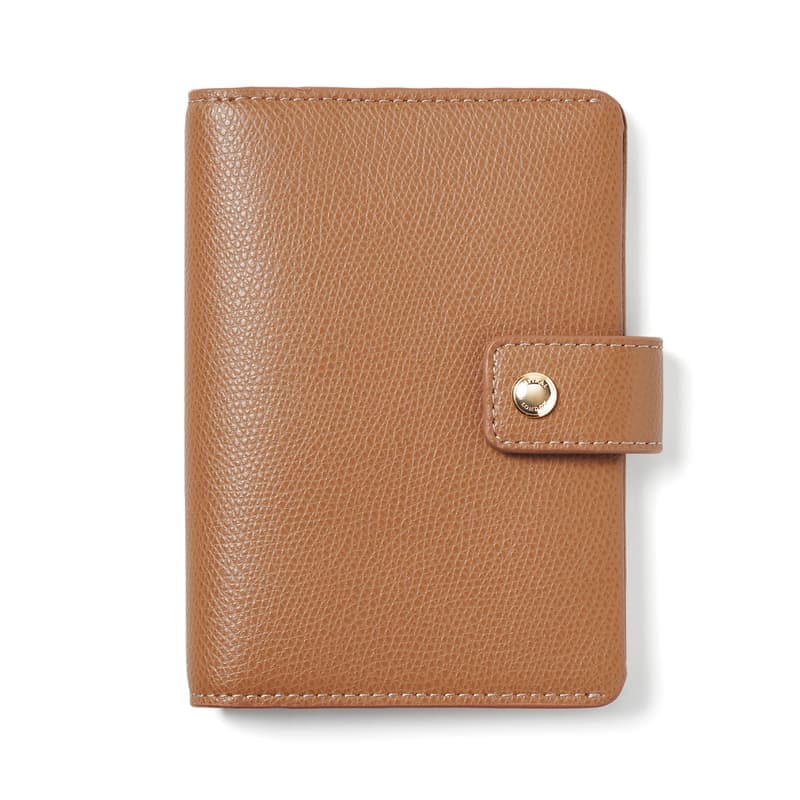 Aspinal of London Duo Passport Cover in Caramel Soft Saffiano
