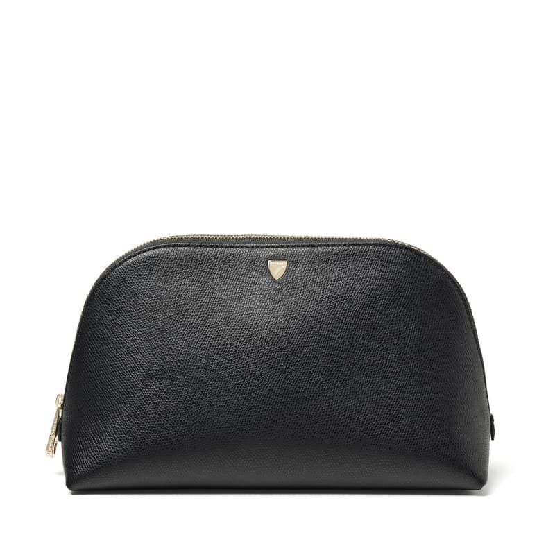 Aspinal of London Classic Toiletry Bag in Black Soft Saffiano