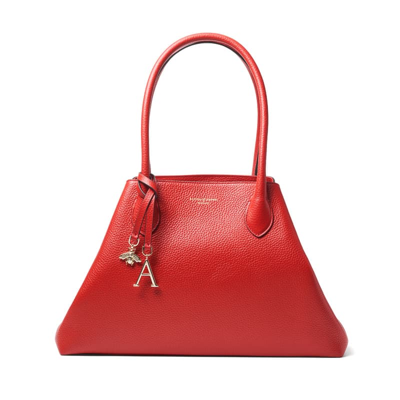 Aspinal of London Large Paris in Cardinal Red Pebble