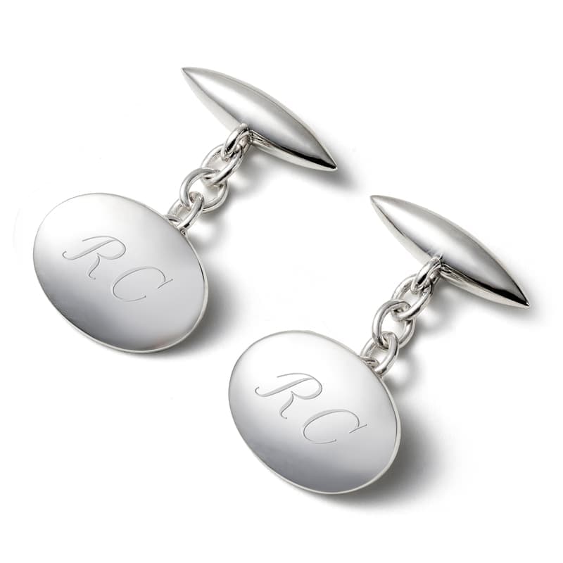 Aspinal of London Domed & Torpedo Cufflinks in Sterling Silver