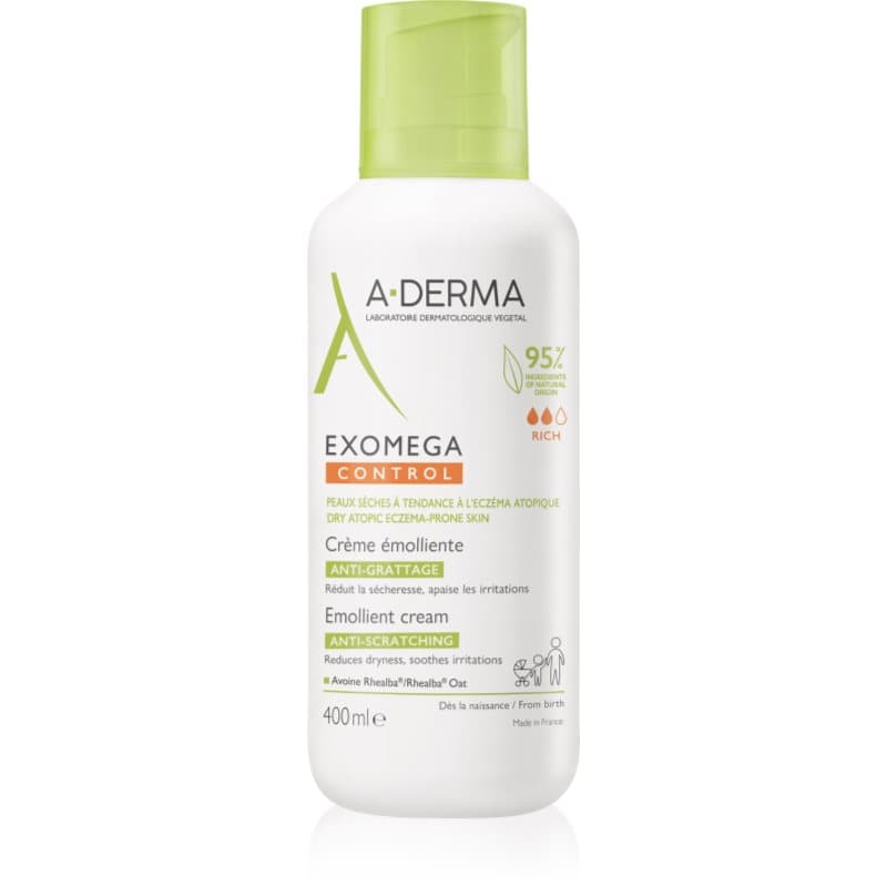 A-Derma Exomega Control Emollient Cream creme corporal para pele sensível e atópica 400 ml