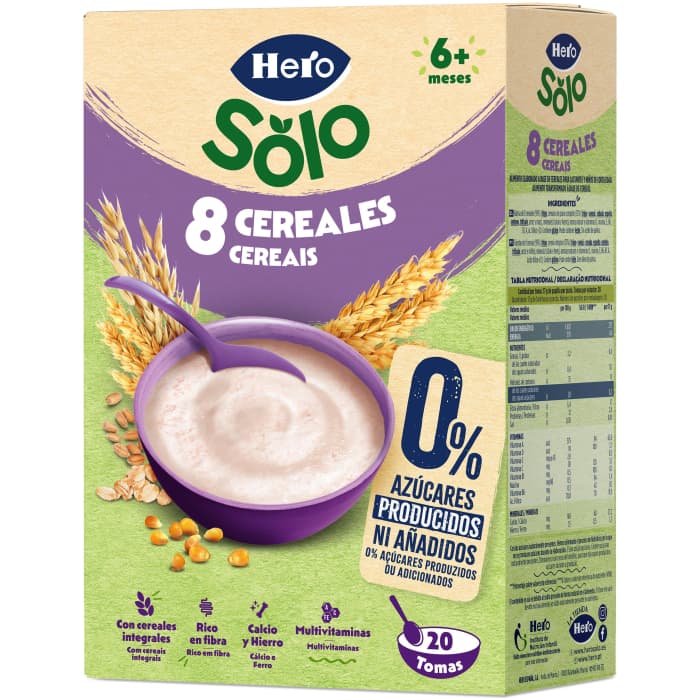 Papa 8 Cereais Solo +6 Meses 340 gr