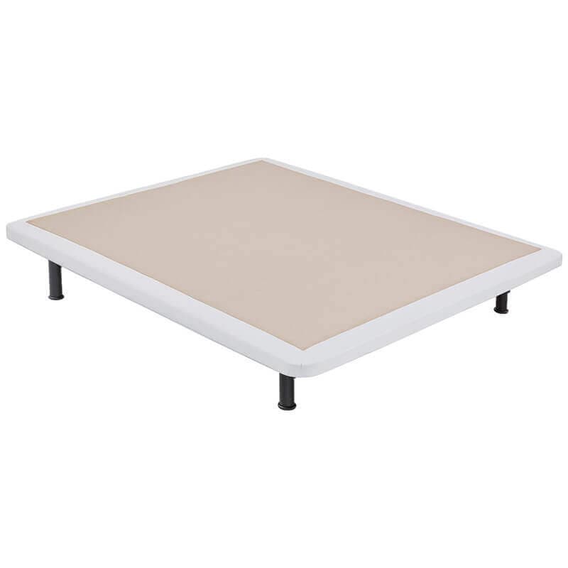 Base estofada 5 barras transversais em poli-couro reforçado Branco 160x190cm (2 de 80x190)