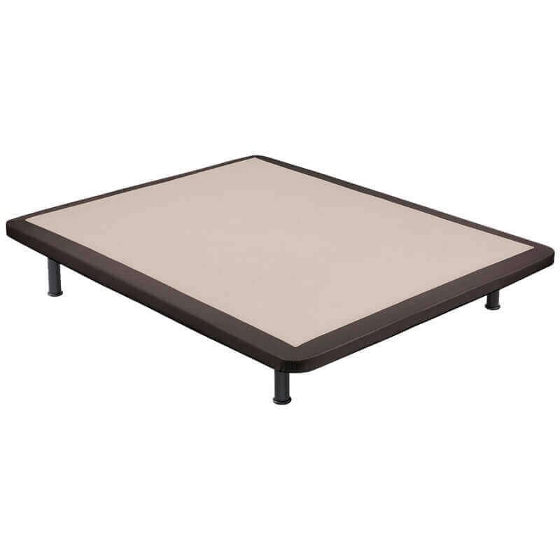 Base estofada 5 barras transversais em poli-couro reforçado 140x200cm Wengue