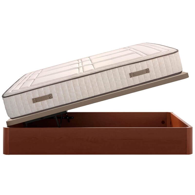 Colchão de algodão Hr com visco extra firme respirável de 27 cm + sofá dobrável de madeira 3D com altura de 34 cm 150x190cm cereja